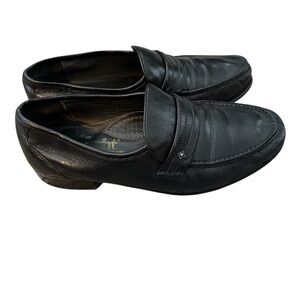 Wright Vintage Italian Leather Grandpa loafer Black sz